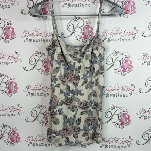Aritzia tank top flowers bustier style Floral Print Women's Top - Picture 1 of 8